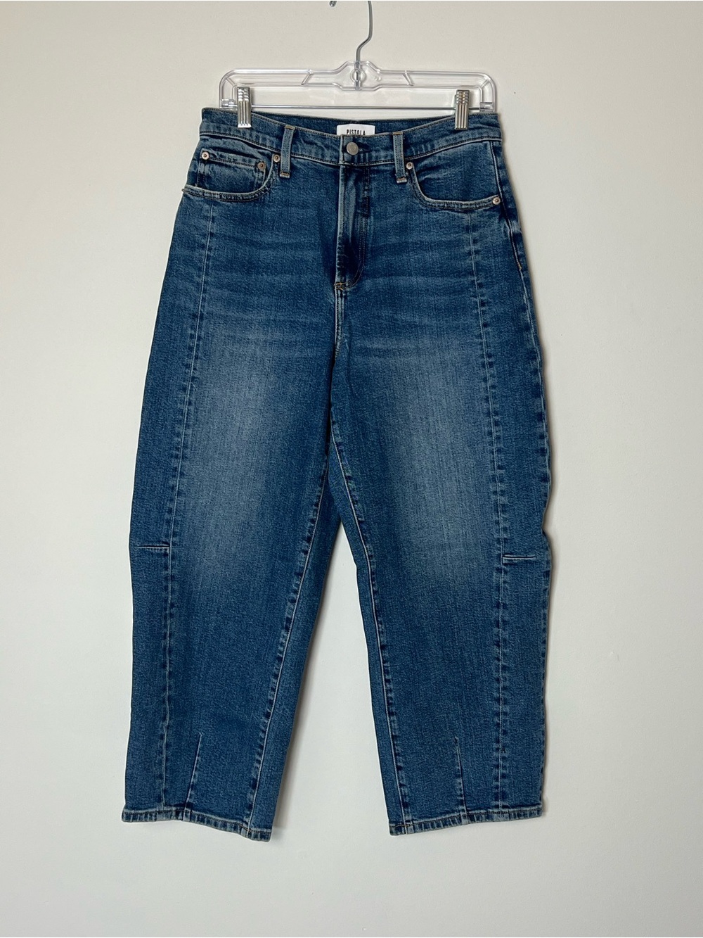 Pistola Eli High Rise Barrel Crop Jeans Blue 29